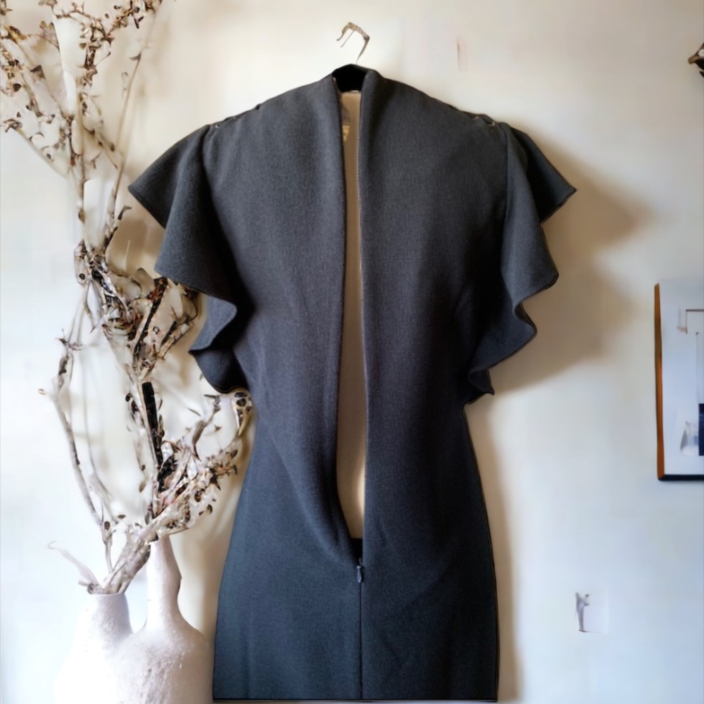 Laundry by Shelli Segal Black Lace up Shoulders Shift Dress Size 4 - Picture 12 of 15